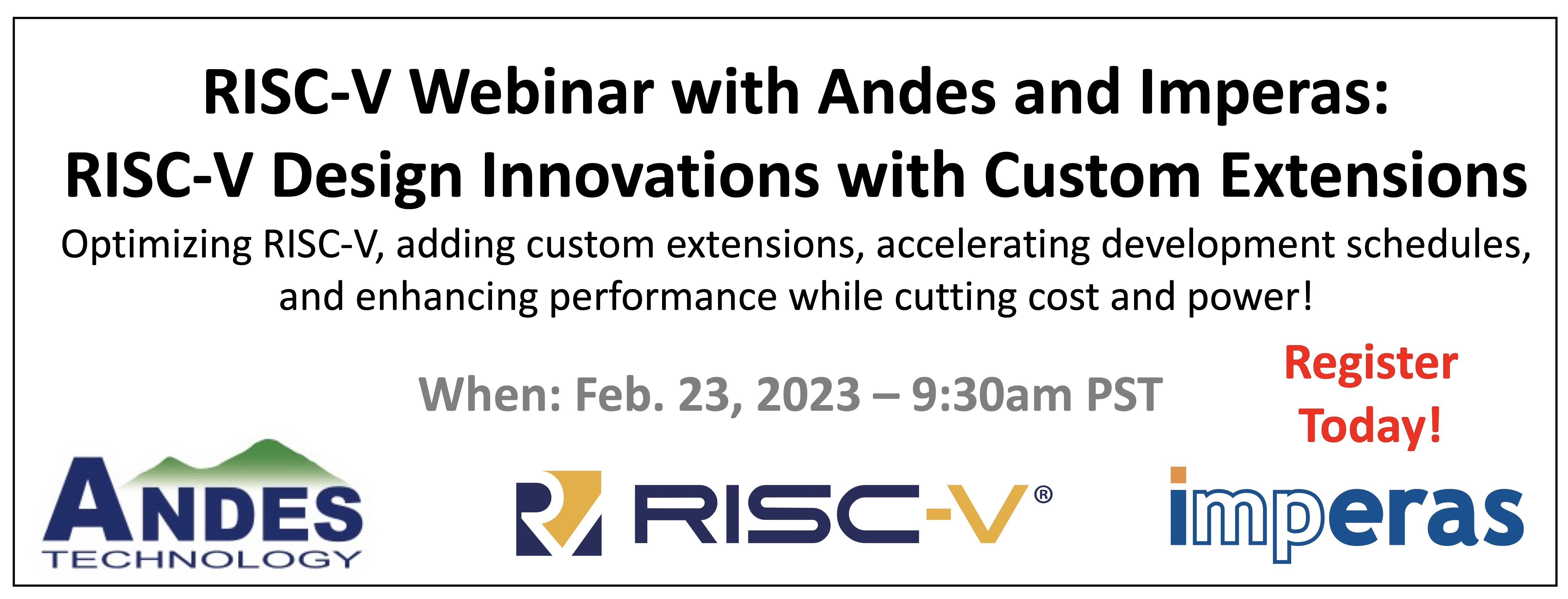RISC-V Webinar with Andes and Imperas